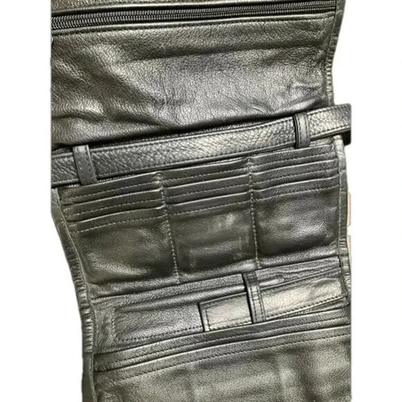 Vintage Leather Clutch Soft Supple Rain Guarded Black - Picture 5 of 15